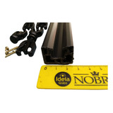 Trilho Guia P Porta Sanfonada Pvc Bcf 100cm Preto 5 Pinos