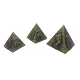 Trio 3 Pirâmides Egípcias Metal Nefertiti Tutankhamon A3