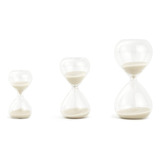 Trio Ampulhetas Vidro Decorativo Adorno Kit 1 3 E 5min Bege