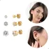 Trio Brinco 1 2 3 Furos Ponto De Luz Zircônia Banhado À Ouro