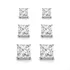 Trio Brinco Prata 925 Zircônia Quadrada 3/4/5mm  Alto Brilho