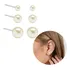 Trio Brincos Pérola Aço Cirúrgico Anti Alérgico 3mm 4mm 5mm