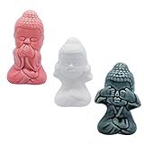 Trio Buda Enfeite Porcelana Não Ouço Falo Vejo Candy Color