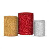 Trio Capas Cilindro Sublimado Glitter Veste Fácil C elástico