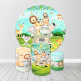 Trio Capas Cilindros Painel Redondo Sublimado Veste Fácil