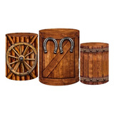 Trio Capas De Cilindro Tecido Sublimado 3d Celeiro