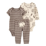 Trio Carter's Conjunto Com Body Manga Longa, Curta E Calça