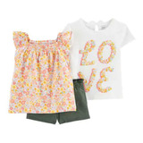 Trio Carters Infantil Bata Floral Original Pronta Entrega