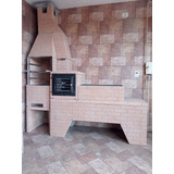 Trio Churrasqueira 50cm forno E Fgão A Lenha Pre Moldado