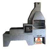 Trio Churrasqueira 75cm forno E Fgão A Lenha Pré Moldado