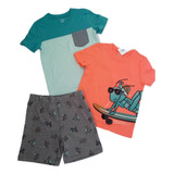 Trio Conjunto Bebe Menino Carters Original Roupa Infantil