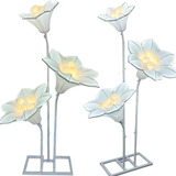 Trio Conjunto De 3 Flor De Led Base Unica 130cm 110cm E 90cm