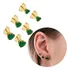 Trio Coração Verde Banhado A Ouro 18k 