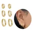 Trio De Argolas Redonda Click Banhada Ouro 18 3 Pares Brinco
