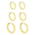 Trio De Argolinhas Ouro 18k Maciço Kit 3 Pares Argola Unisex