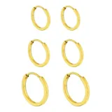 Trio De Argolinhas Ouro