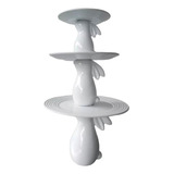 Trio De Boleira Doceira Coelho Decoração Páscoa Cerâmica