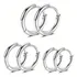 Trio De Brincos Argola Kit 3 Pares Aço Cirúrgico Unissex