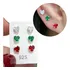 Trio De Brincos Coração 4x4mm Cristal/vede/vermelho Prata925
