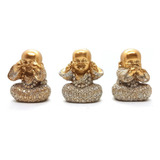 Trio De Buda Bebê Cego Surdo Mudo Baby Buda Estatueta 4 Cm