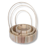 Trio De Cestas Fraldeira Redondas Com Alça Para Presentear