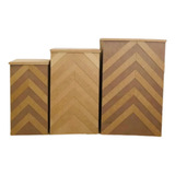 Trio De Mesas Desmontável Diagonal Provençal Mdf Decorações