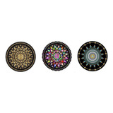 Trio De Quadros Mandala Decorativo De