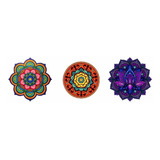Trio De Quadros Mandala Decorativo De