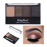 Trio De Sombra Para Sobrancelha Com Primer Ruby Rose