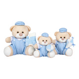 Trio De Ursos Macacão Com Brinquedos Para Nicho E Decoração