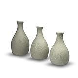 Trio De Vasos De Cerâmica Decorativo Minimalista Granito