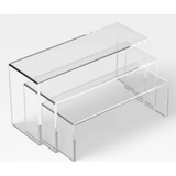 Trio Expositor Display Acrilico 3mm Suporte Sapato Balcao