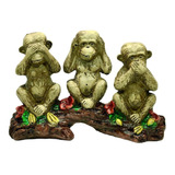 Trio Macaco Sega Surda Muda Enfeite Estatua Lindo Decor Casa