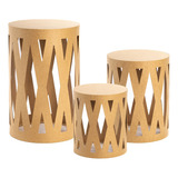 Trio Mesa Mesanino Cilindro X Provençal Mdf Decoração Festa