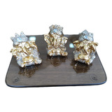 Trio Mini Estatuetas De Elefantes Buda Cego Surdo E Mudo