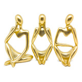 Trio Pensadores Estátua Decorativa Figura Pensador Enfeite