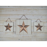 Trio Placas Vintage Estrelas