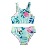 Trio Praia Camiseta Top Calcinha Frutas Prot Uv50 Tip Top