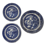 Trio Prato Porcelana M kanton Parede Azul E Branco