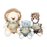 Trio Safári Nichos Leão Girafa E Elefante Quarto Do Bebê