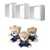 Trio Urso Para Nicho Príncipe Ted E Nichos Kit C 3uni Mdf
