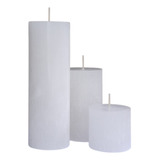 Trio Velas Pilar Decoração De Mesa