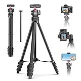Tripé De Câmera E Smartphone 2 Em 1 - Ulanzi Tt51 Tripé Portátil I Cabeça De Bola Rotativa 360° I Suporte Oculto Para Smartphone Com Sapata Fria I 600g Leve I 1,38m/51pol De Altura I Tripé De Vlog
