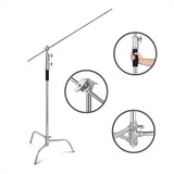 Tripé De Iluminação Com Braço Girafa 330cm Em Aço P  Estúdio