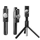 Tripé Pau De Selfie Mini Bastão Retratil 360 Controle Via Bluetooth 3 Em 1 Horizontal Para Celular Para Foto Video GoPro Flexivel Fácil De Usar