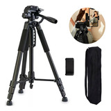 Tripé Profissional Celular Câmera Canon 1 80 Mts Com Suporte Revomax Cor Preto