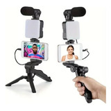 TriPod Celular Suporte Estabilizador Luz Led Com Microfone