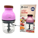 Triturador Processador Elétrico Mini Moedor De Alimentos Cor Rosa 220v