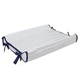 Trocador Americano Bebe Comoda Fralda Com Abas Impermeavel Anatomico Com Capa Plástica Microfibra Macia Branco Com Azul Marinho 65cm X 45cm 