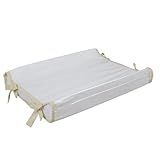 Trocador Americano Bebe Comoda Fralda Com Abas Impermeavel Anatomico Com Capa Plástica Microfibra Macia Branco Com Caqui 65cm X 45cm 